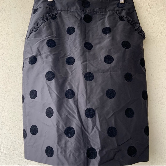 J. Crew Black Silk Polka Dot Skirt Sz 10 EUC - Picture 4 of 11